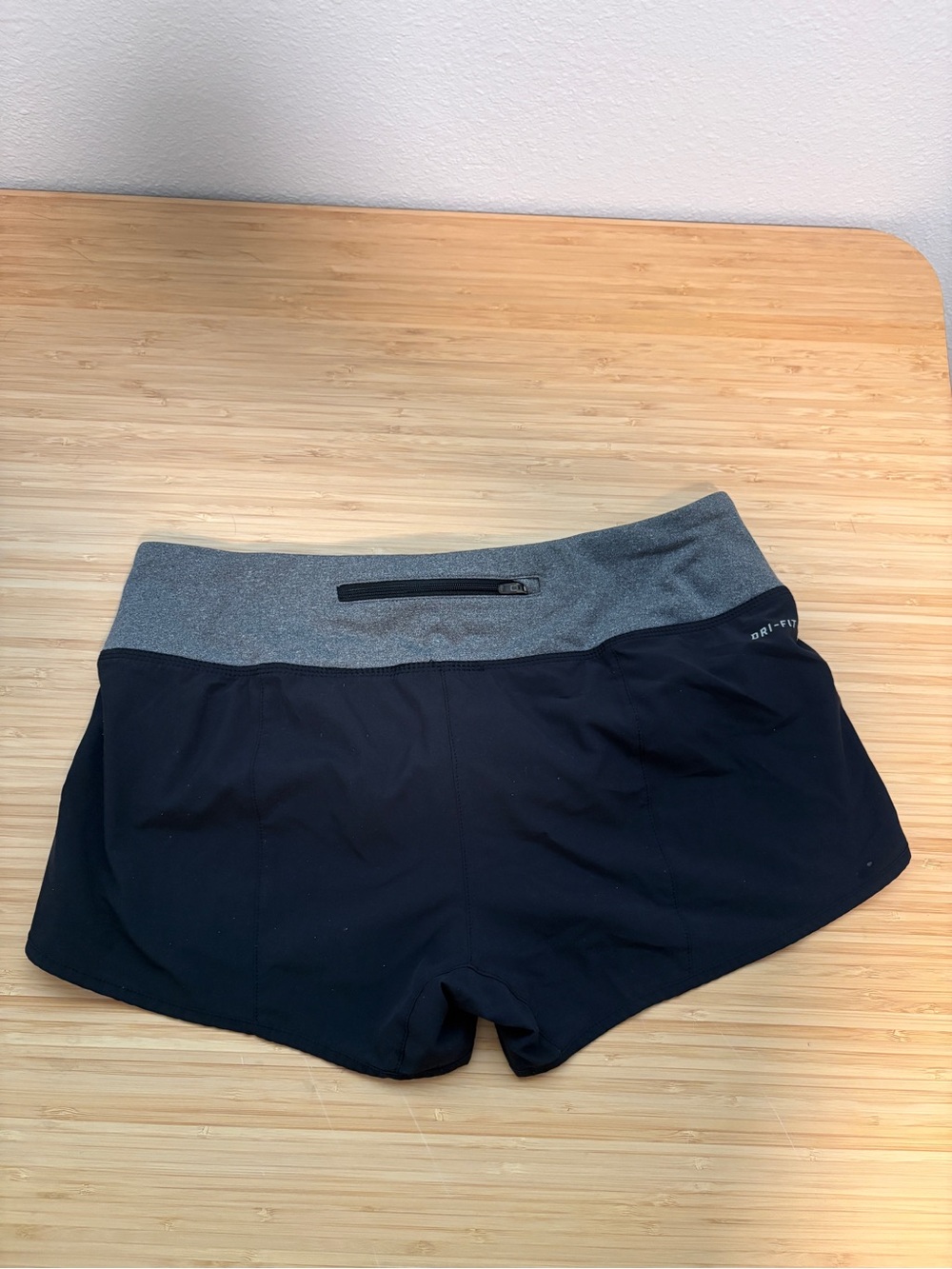 Nike Black Athletic Shorts with Gray Waistband